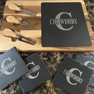 Slate Cheese Board with Utensils