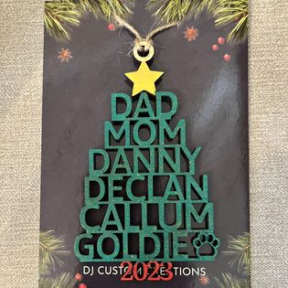 Custom Family Name Tree Ornament